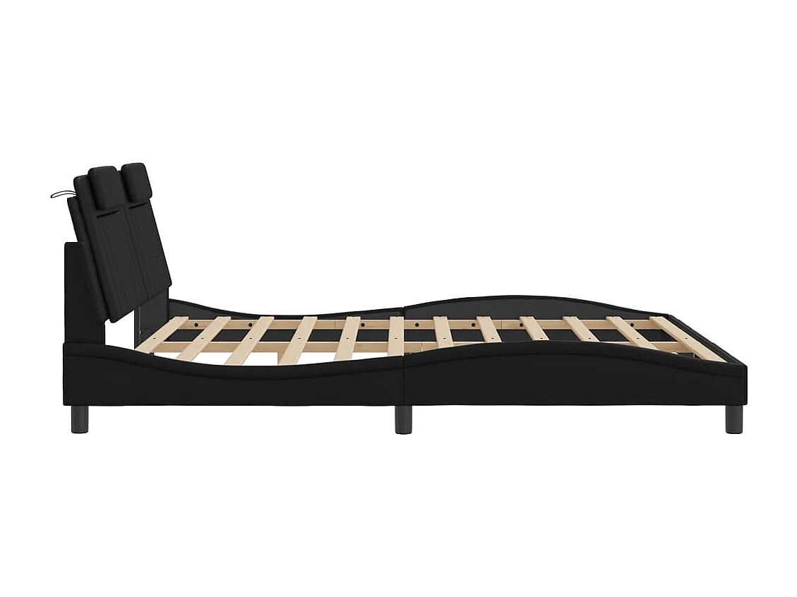 Lit double | Lit adulte | Cadre de lit avec LED noir 180x200 cm