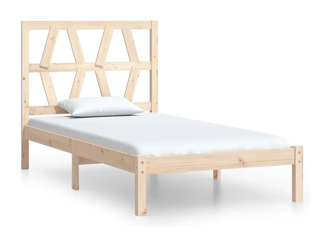 Lit simple | Lit adulte, enfant | Cadre de lit bois massif 90x200 cm