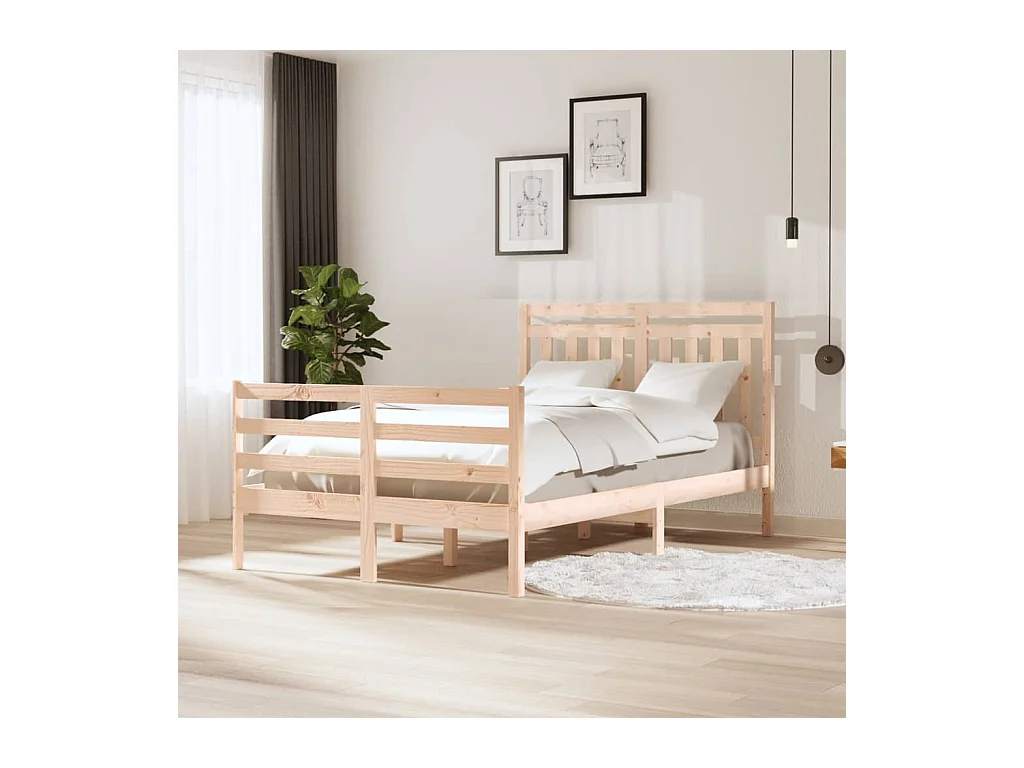 Lit simple | Lit adulte, enfant | Cadre de lit bois massif 120x190 cm
