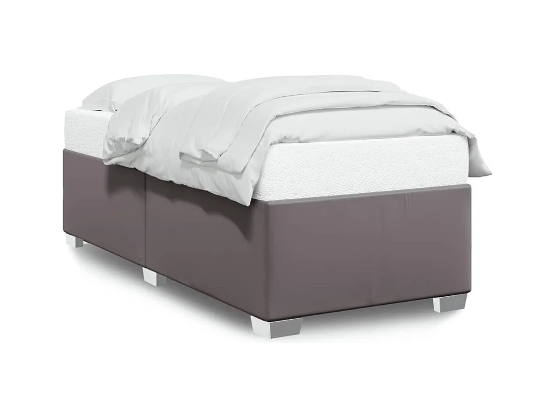 Letto per adulti | Letto singolo | Giroletto Grigio 100x200 cm in Similpelle