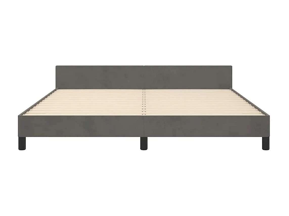 Lit double | Lit adulte | Cadre de lit gris foncé 180x200 cm velours