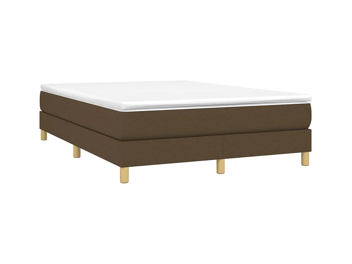 Lit double | Lit adulte | Cadre de lit marron foncé 140x200 cm tissu