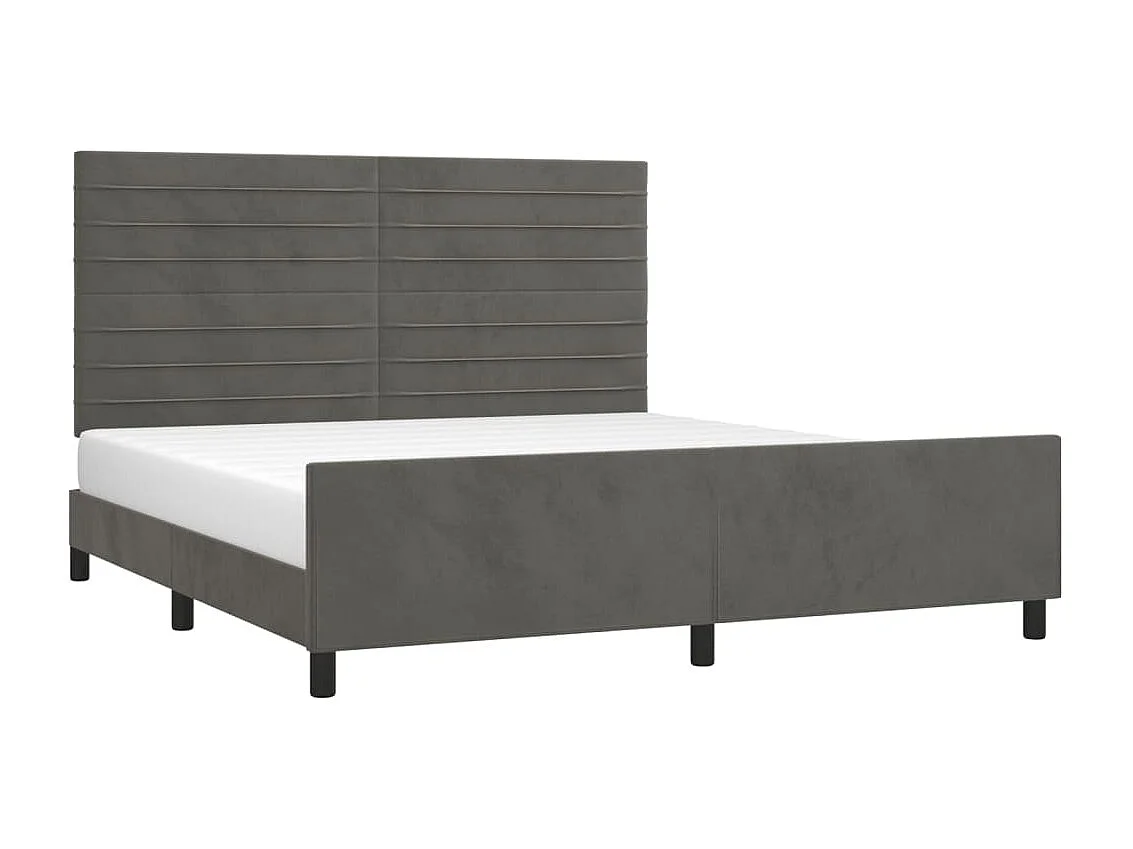 Lit double | Lit adulte | Cadre de lit gris foncé 160x200 cm velours