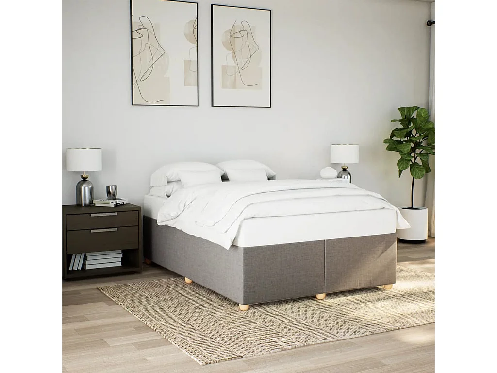 Lit double | Lit adulte | Cadre de lit taupe 140x200 cm tissu