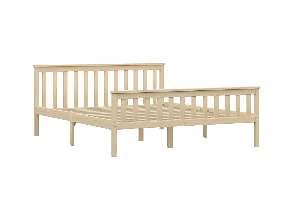 Lit double | Lit adulte | Cadre de lit naturel bois massif de pin 160x200 cm