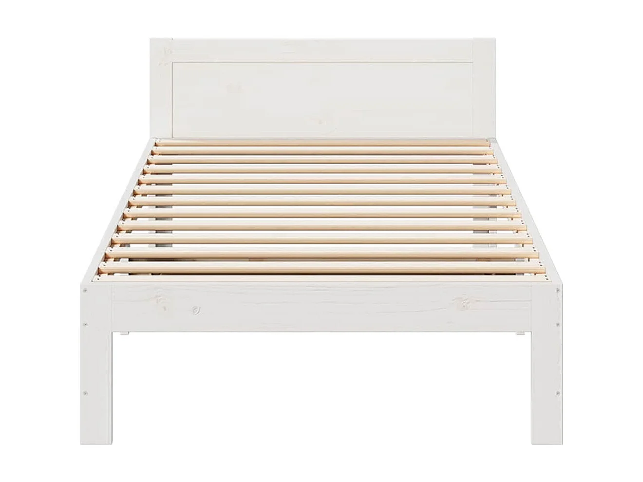 Lit simple | Lit adulte, enfant | Cadre de lit blanc 80x200 cm bois massif de pin