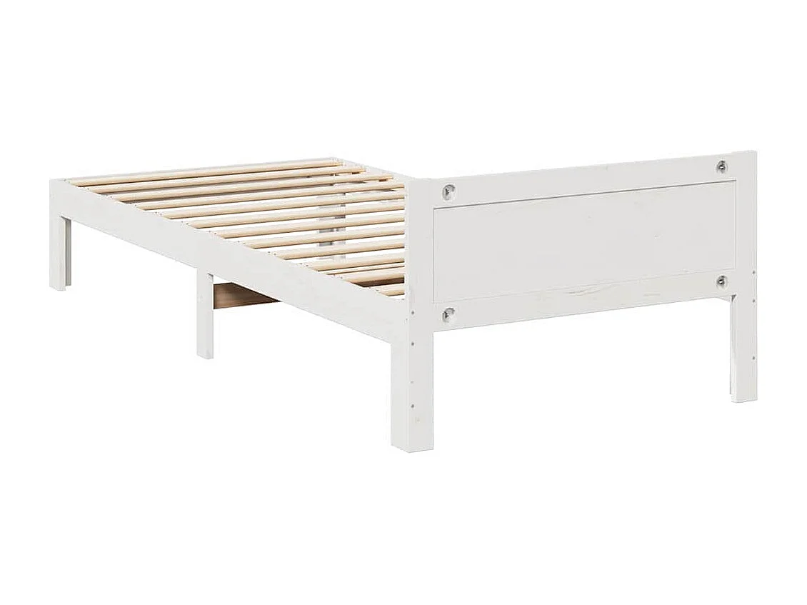 Lit simple | Lit adulte, enfant | Cadre de lit blanc 80x200 cm bois massif de pin