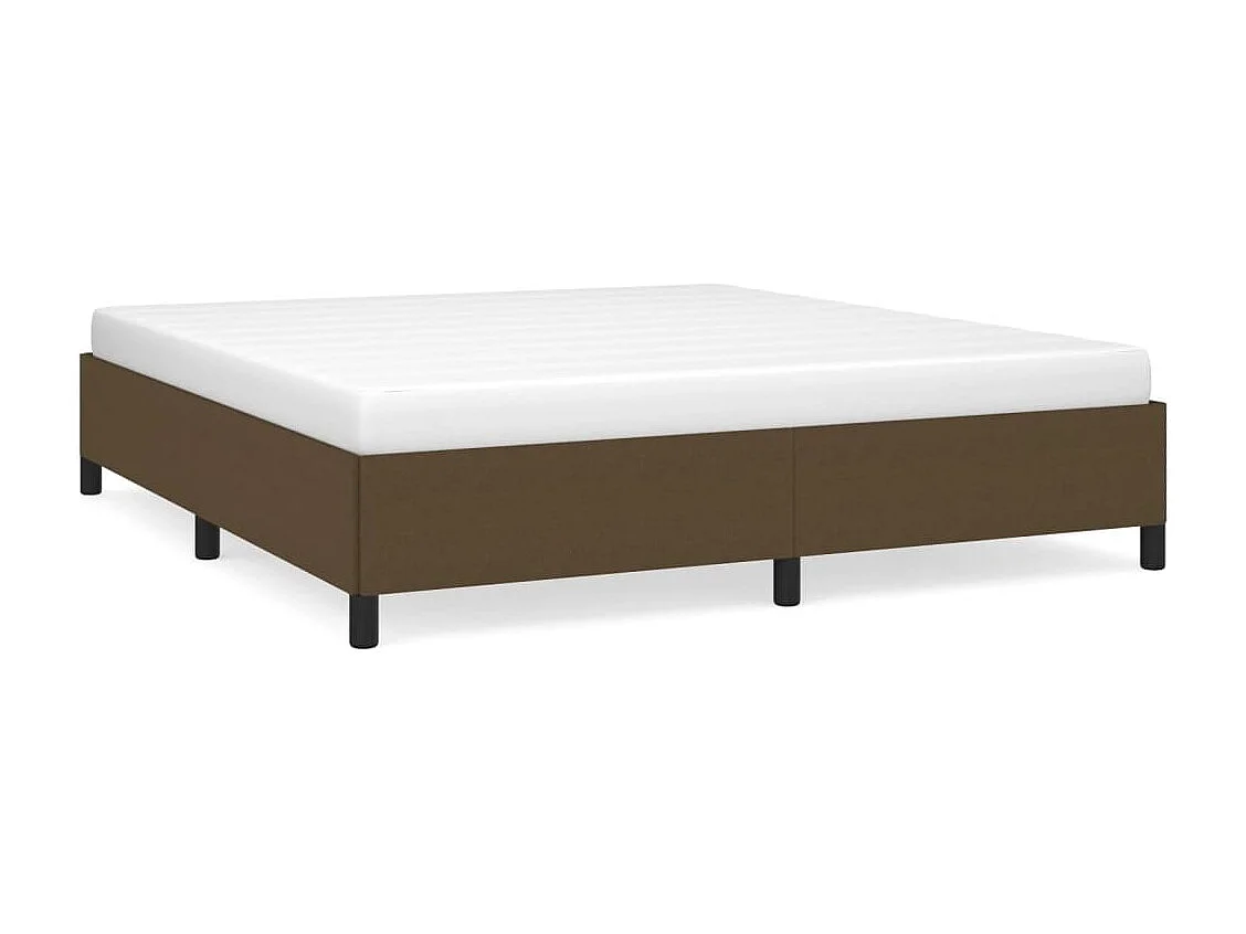 Lit double | Lit adulte | Cadre de lit marron foncé 160x200 cm tissu