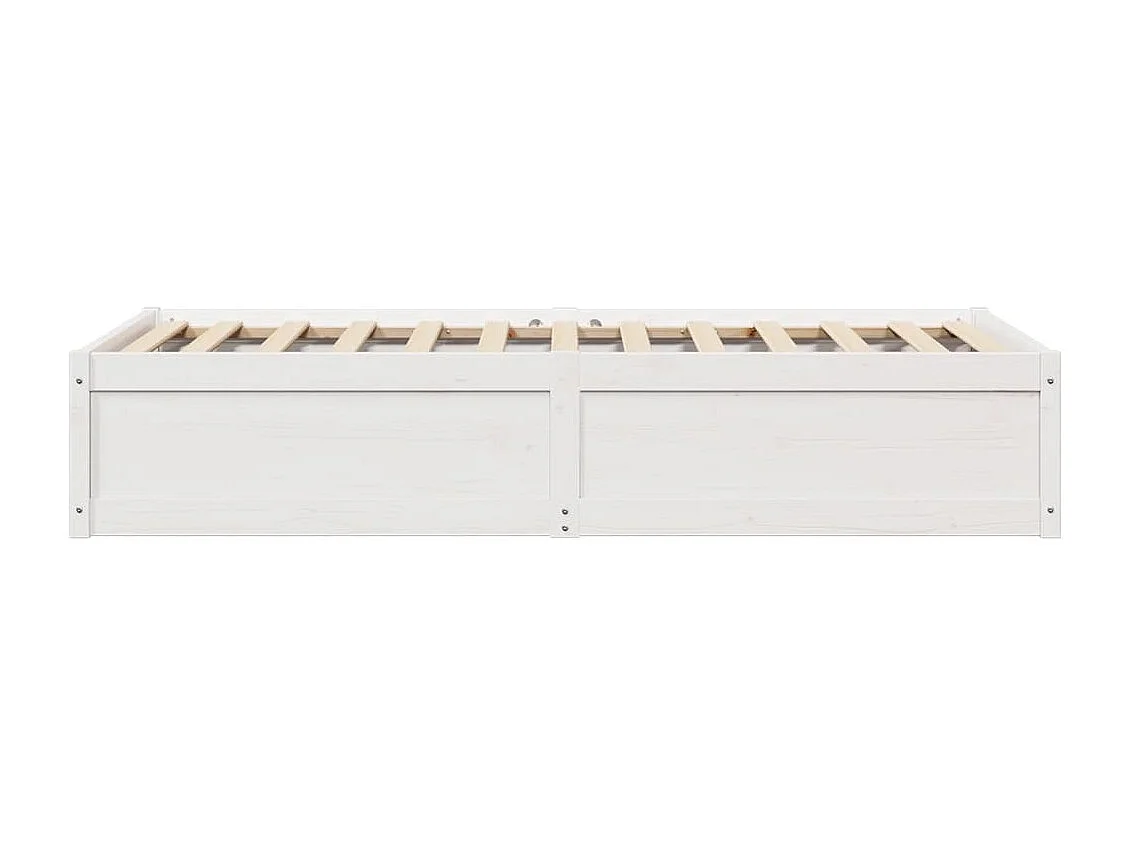 Lit simple | Lit adulte, enfant | Cadre de lit blanc 75x190 cm bois de pin massif
