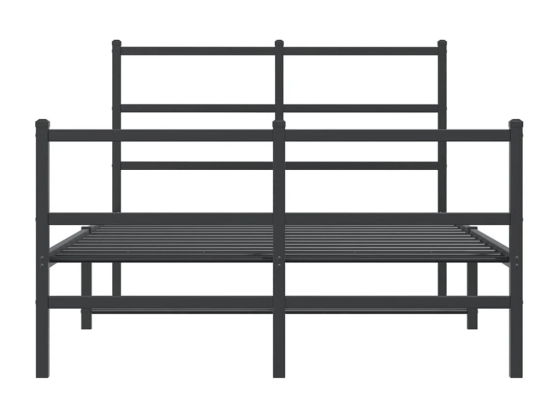 Lit simple | Lit adulte, enfant | Cadre de lit métal avec pied de lit noir 120x200cm