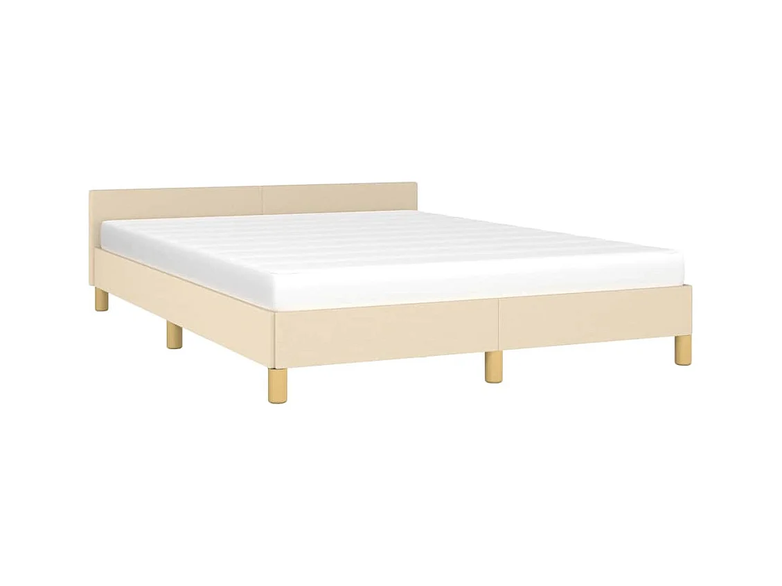 Lit double | Lit adulte | Cadre de lit crème 140x190 cm tissu