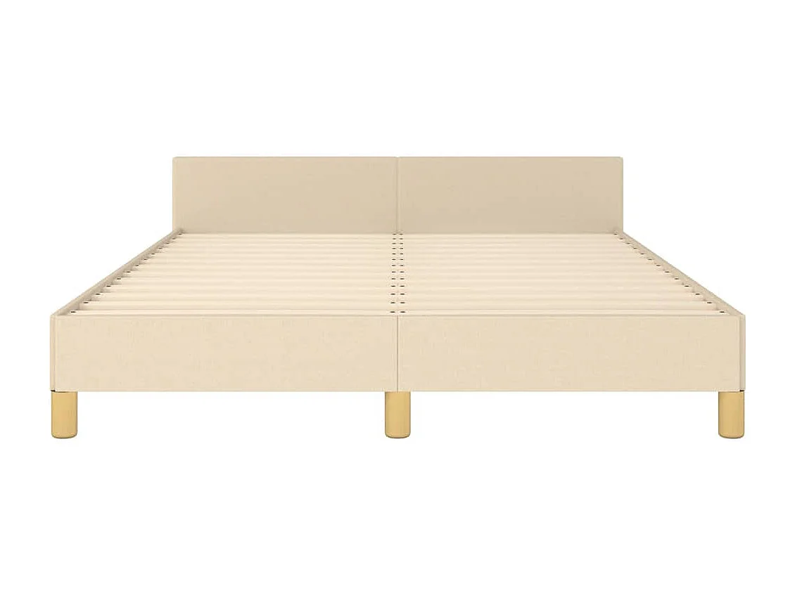 Lit double | Lit adulte | Cadre de lit crème 140x190 cm tissu