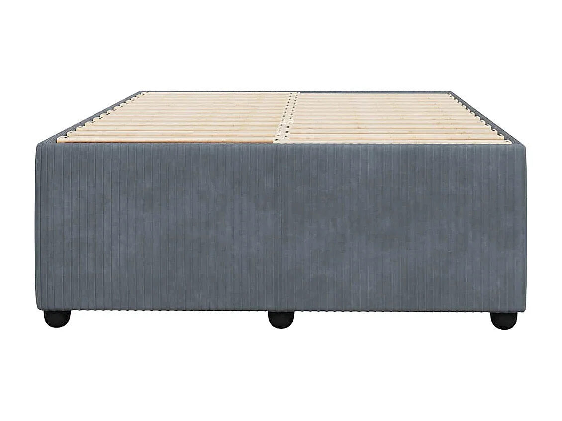 Lit simple | Lit adulte, enfant | Cadre de lit gris foncé 120x200 cm velours