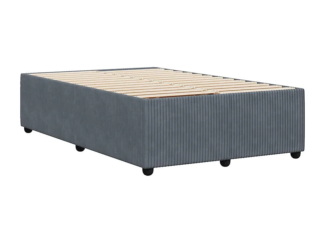 Lit simple | Lit adulte, enfant | Cadre de lit gris foncé 120x200 cm velours