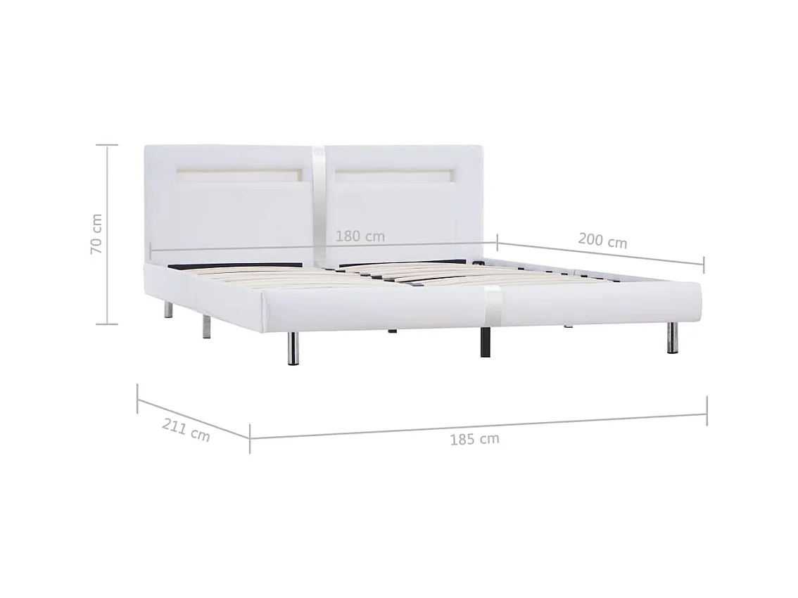 Lit double | Lit adulte | Cadre de lit avec LED blanc 180x200 cm