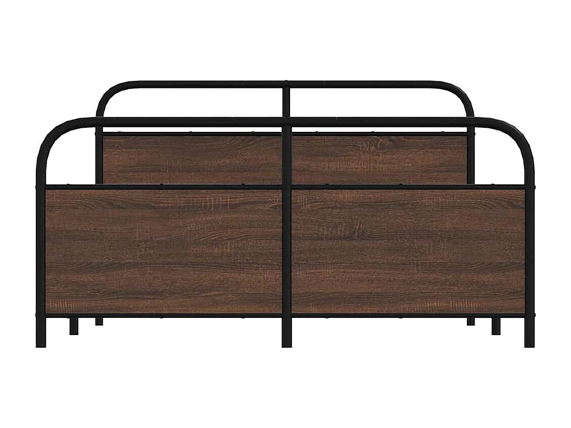 Letto per adulti | Letto matrimoniale | Giroletto senza Materaso in Metallo Rovere Marrone 150x200 cm