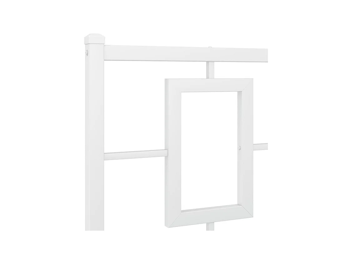 Lit double | Lit adulte | Cadre de lit métal et pied de lit blanc 193x203 cm