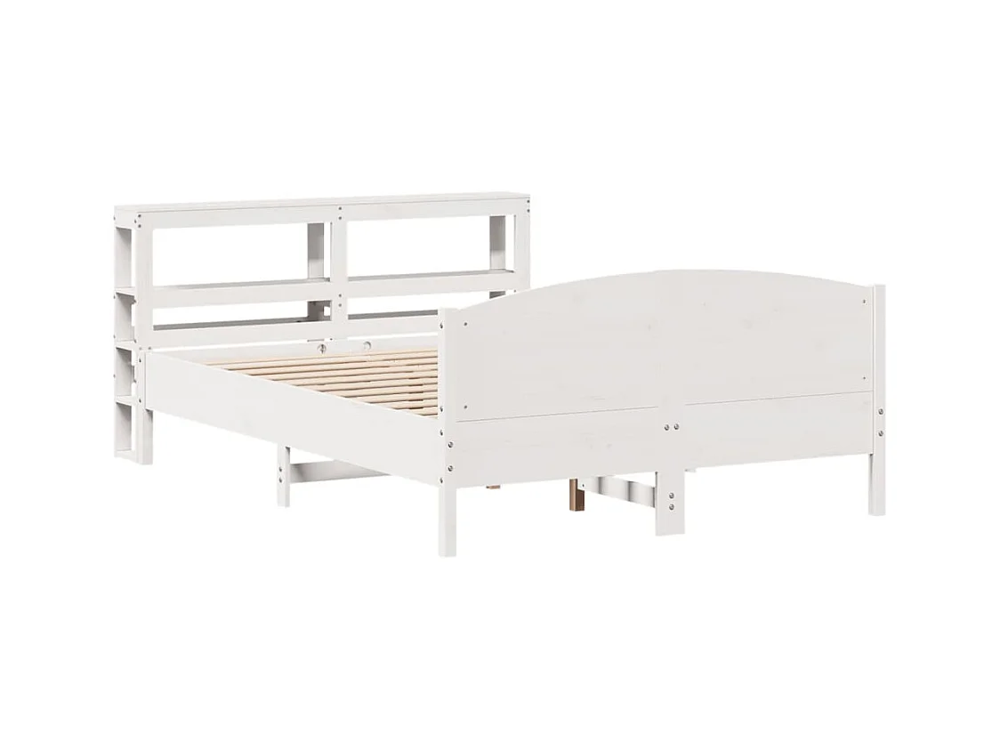 Lit simple | Lit adulte, enfant | Cadre de lit blanc 120x190 cm bois de pin massif