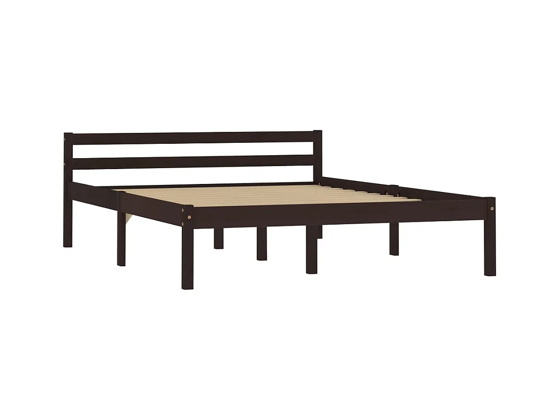 Lit simple | Lit adulte, enfant | Cadre de lit marron foncé pin massif 120x200 cm