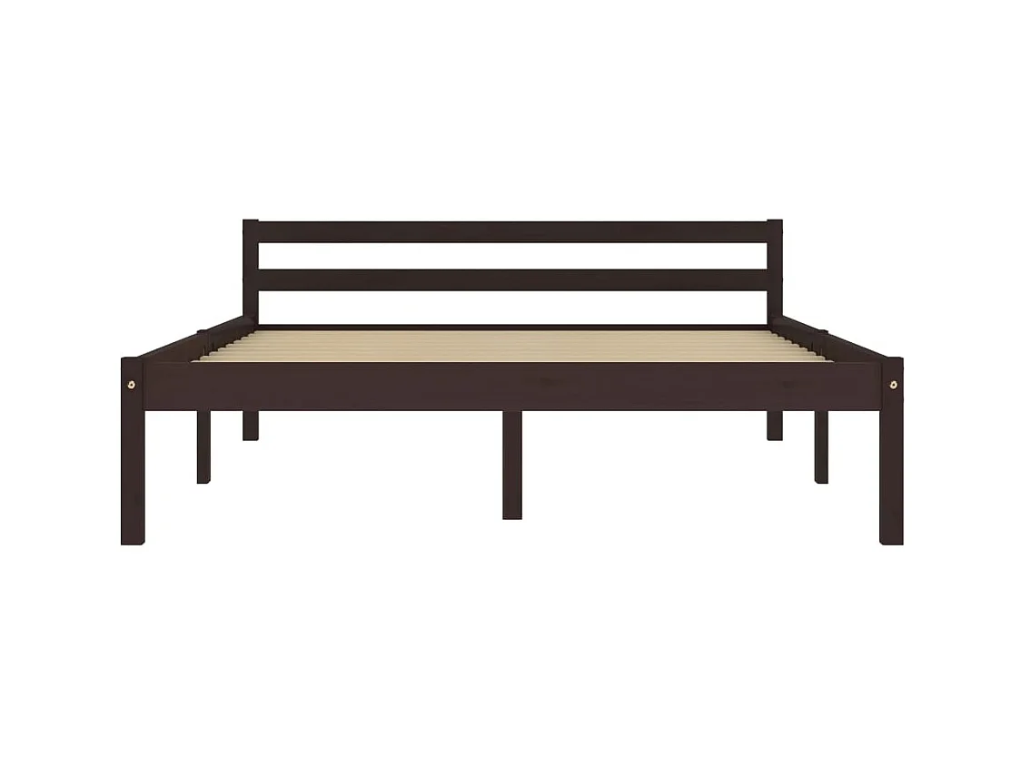 Lit simple | Lit adulte, enfant | Cadre de lit marron foncé pin massif 120x200 cm