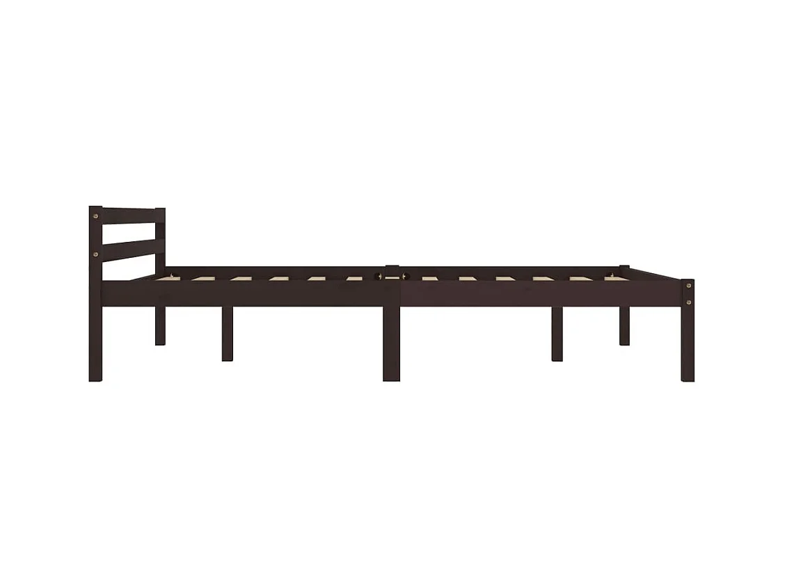 Lit simple | Lit adulte, enfant | Cadre de lit marron foncé pin massif 120x200 cm
