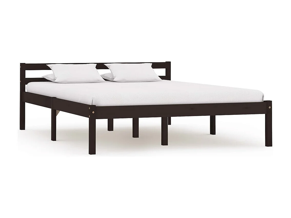 Lit simple | Lit adulte, enfant | Cadre de lit marron foncé pin massif 120x200 cm