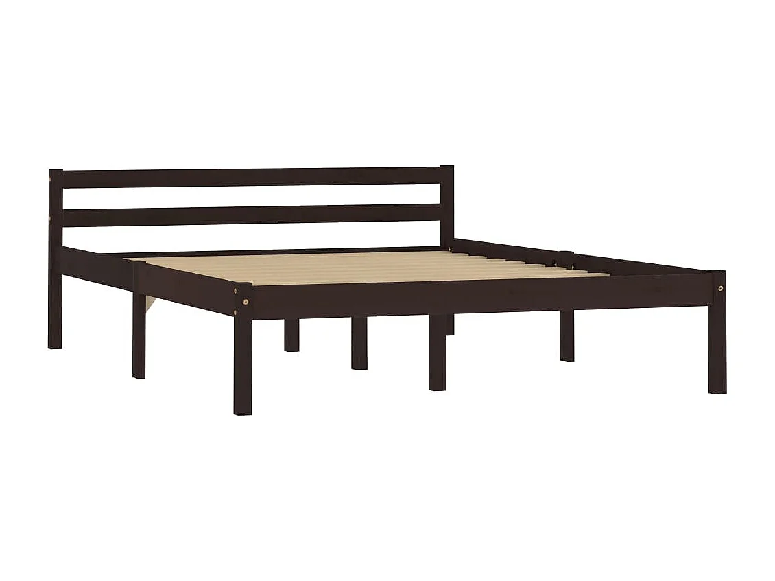 Lit simple | Lit adulte, enfant | Cadre de lit marron foncé pin massif 120x200 cm