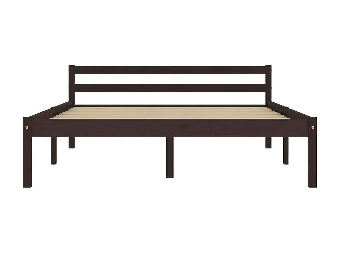 Lit simple | Lit adulte, enfant | Cadre de lit marron foncé pin massif 120x200 cm