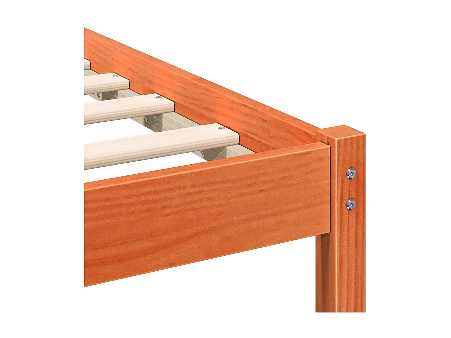 Lit simple | Lit adulte, enfant | Cadre de lit Marron cire 90x200 cm Bois massif en pin