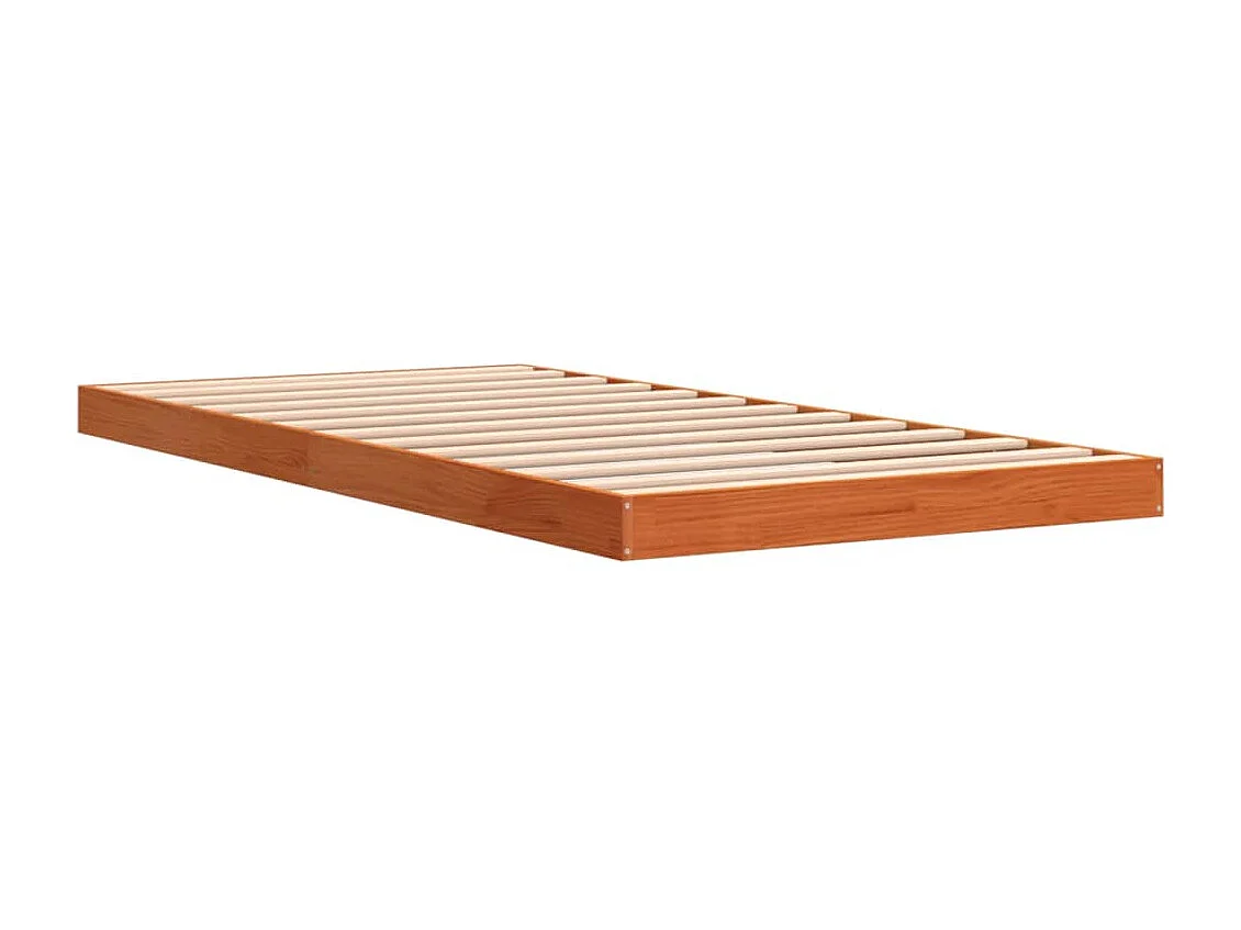 Lit simple | Lit adulte, enfant | Cadre de lit cire marron 90x200 cm bois pin massif
