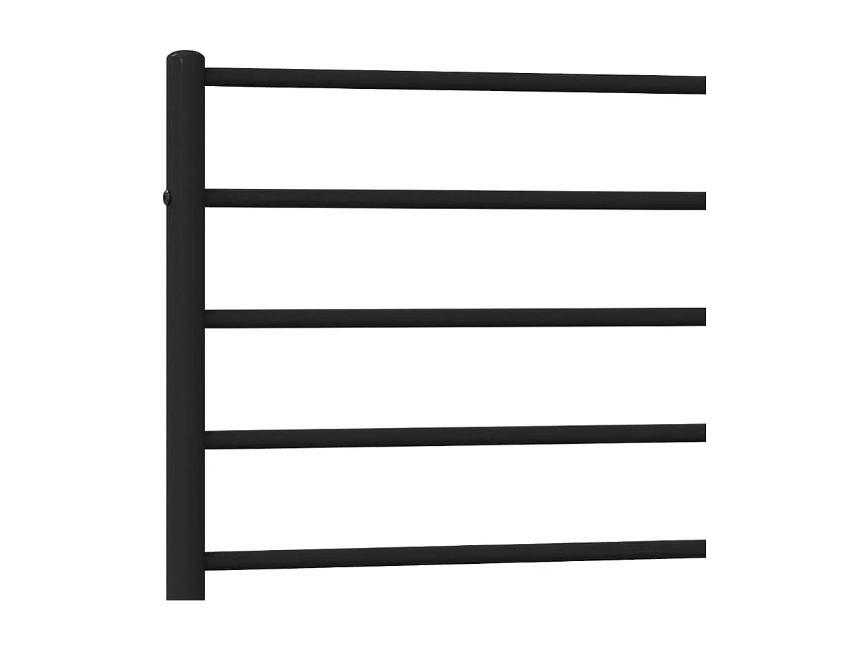 Lit simple | Lit adulte, enfant | Cadre de lit métal avec tête de lit noir 90x190 cm