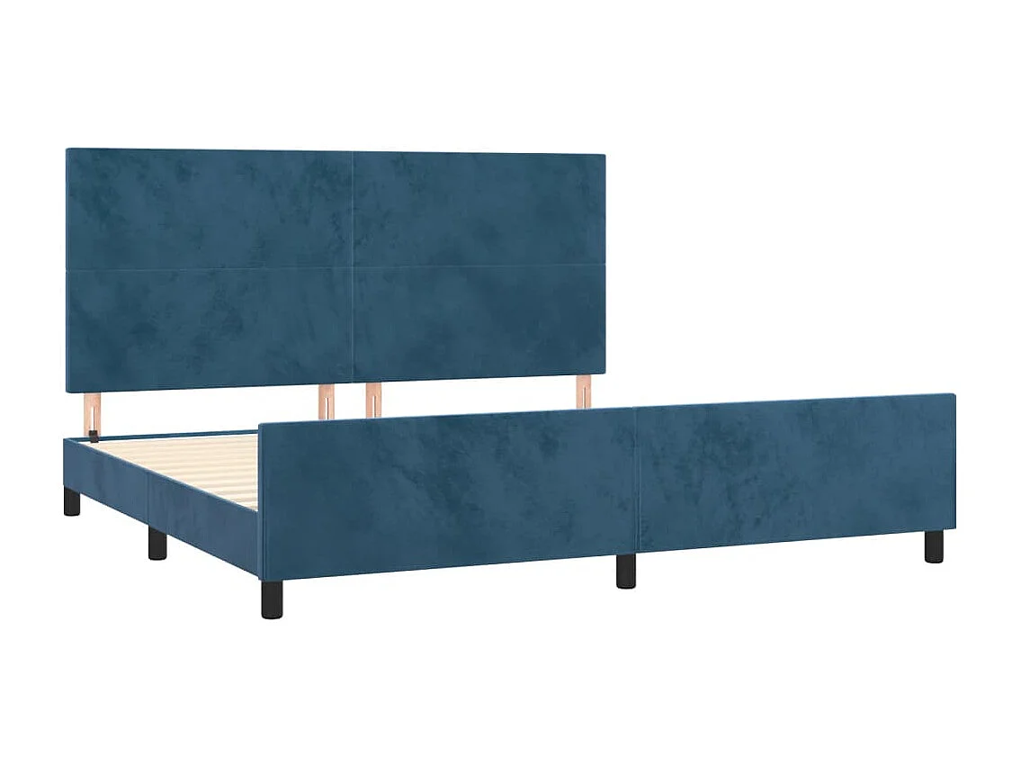 Lit double | Lit adulte | Cadre de lit bleu foncé 200x200 cm velours