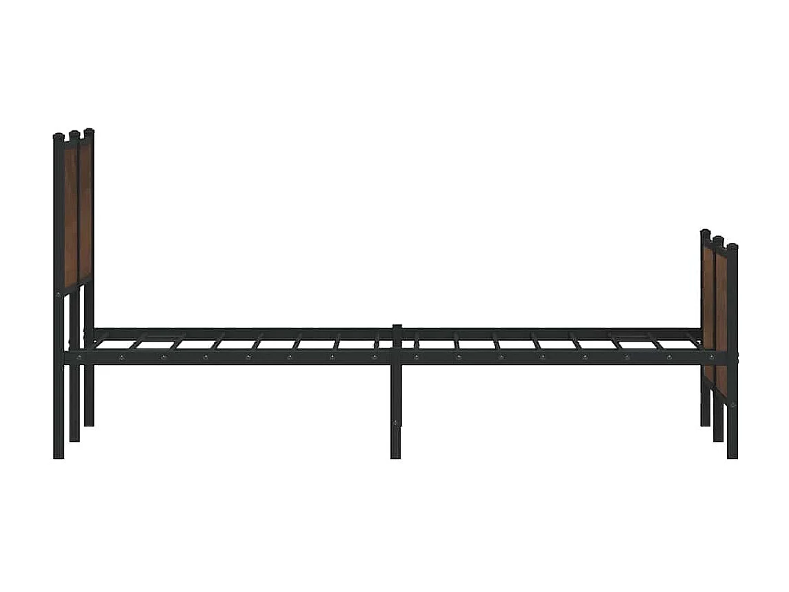 Lit simple | Lit adulte, enfant | Cadre de lit en métal chêne marron 120x200 cm