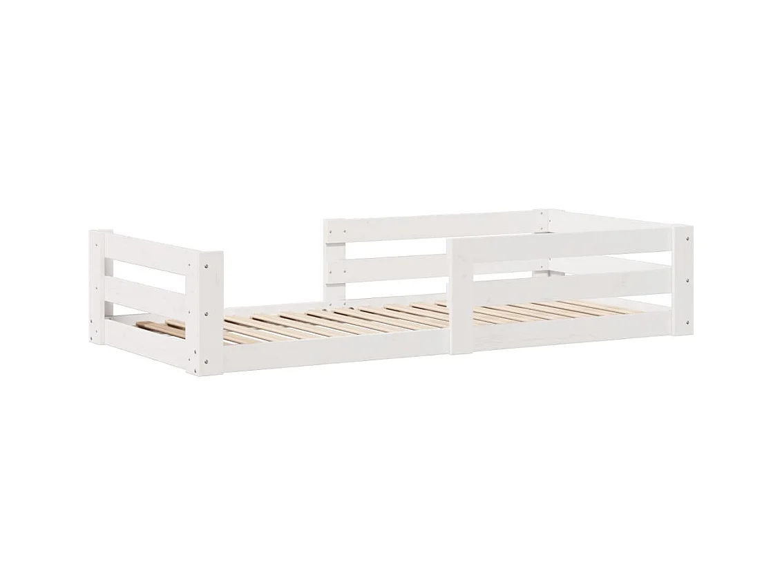 Lit simple | Lit adulte, enfant | Cadre de lit blanc 90x190 cm bois de pin massif