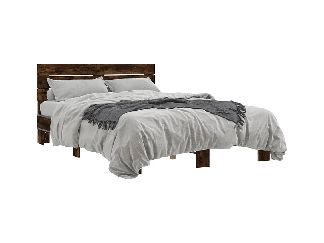 Lit double | Lit adulte | Cadre de lit chêne fumé 140x190 cm