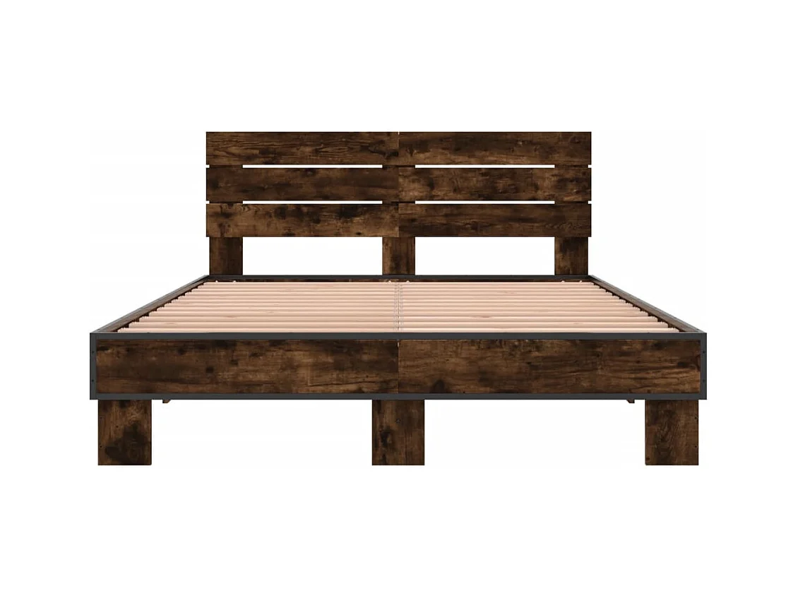 Lit double | Lit adulte | Cadre de lit chêne fumé 140x190 cm
