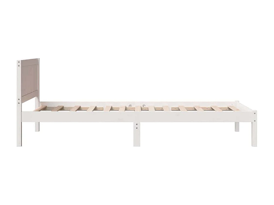 Lit simple | Lit adulte, enfant | Cadre de lit Blanc 90x200 cm Bois de pin massif