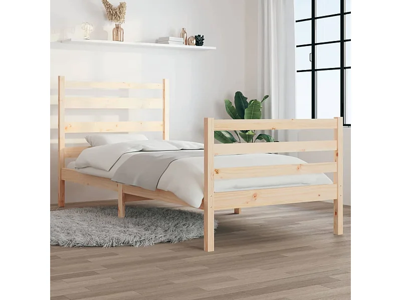 Lit simple | Lit adulte, enfant | Cadre de lit bois de pin massif 90x200 cm