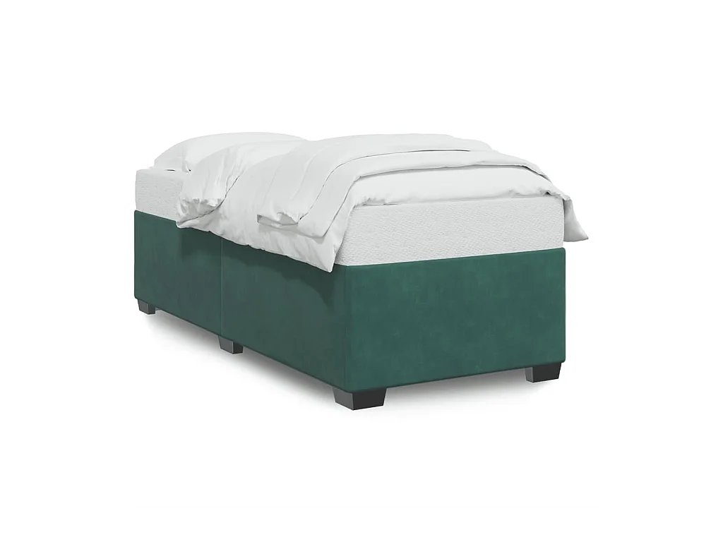 Lit simple | Lit adulte, enfant | Cadre de lit vert foncé 90x200 cm velours