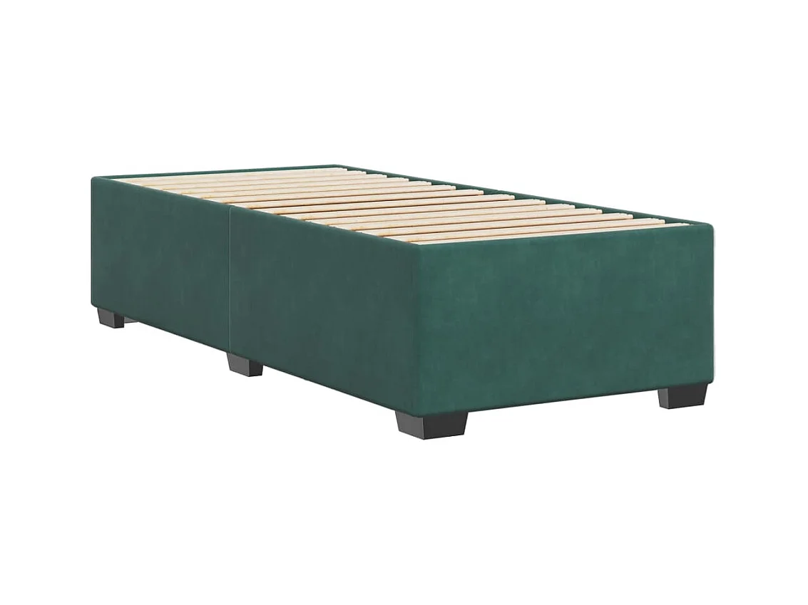 Lit simple | Lit adulte, enfant | Cadre de lit vert foncé 90x200 cm velours