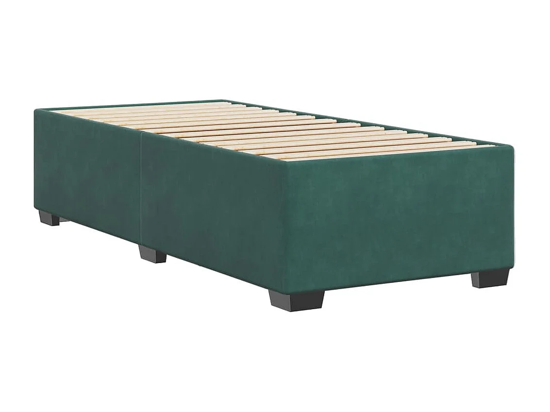 Lit simple | Lit adulte, enfant | Cadre de lit vert foncé 90x200 cm velours