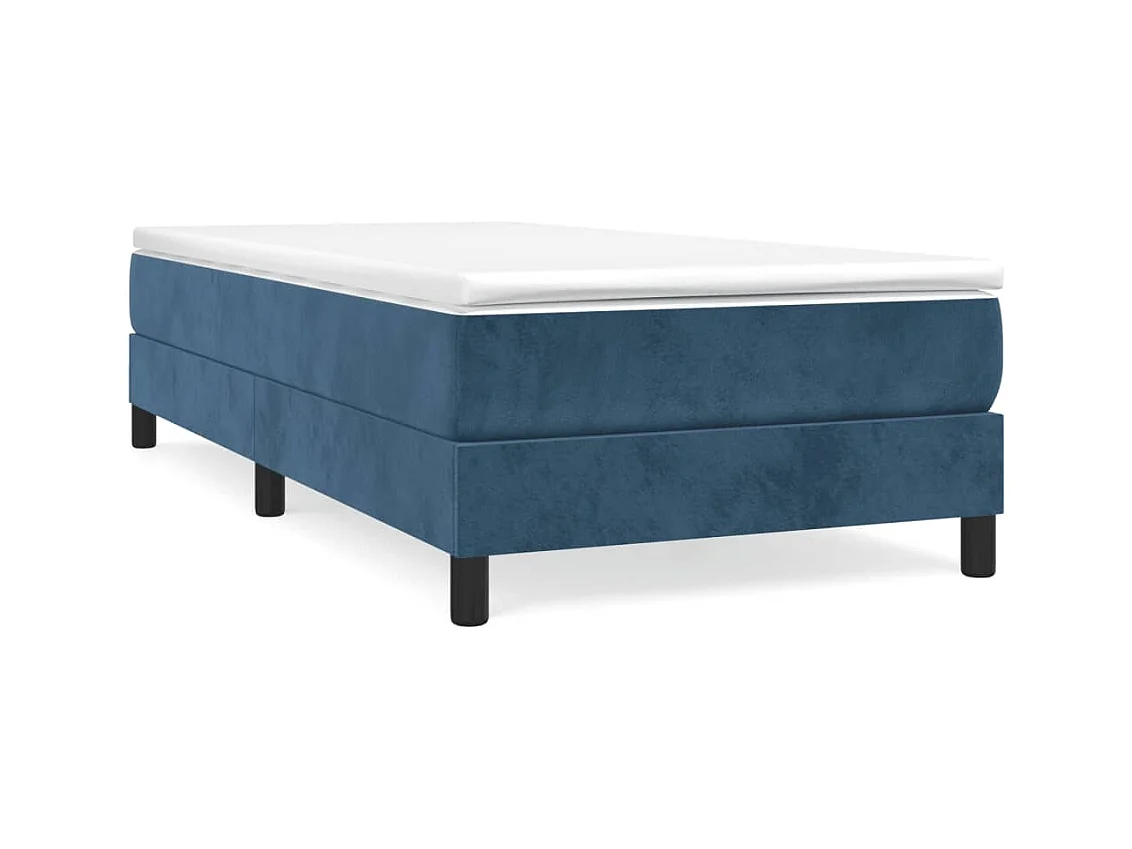 Lit simple | Lit adulte, enfant | Cadre de lit bleu foncé 90x200 cm velours