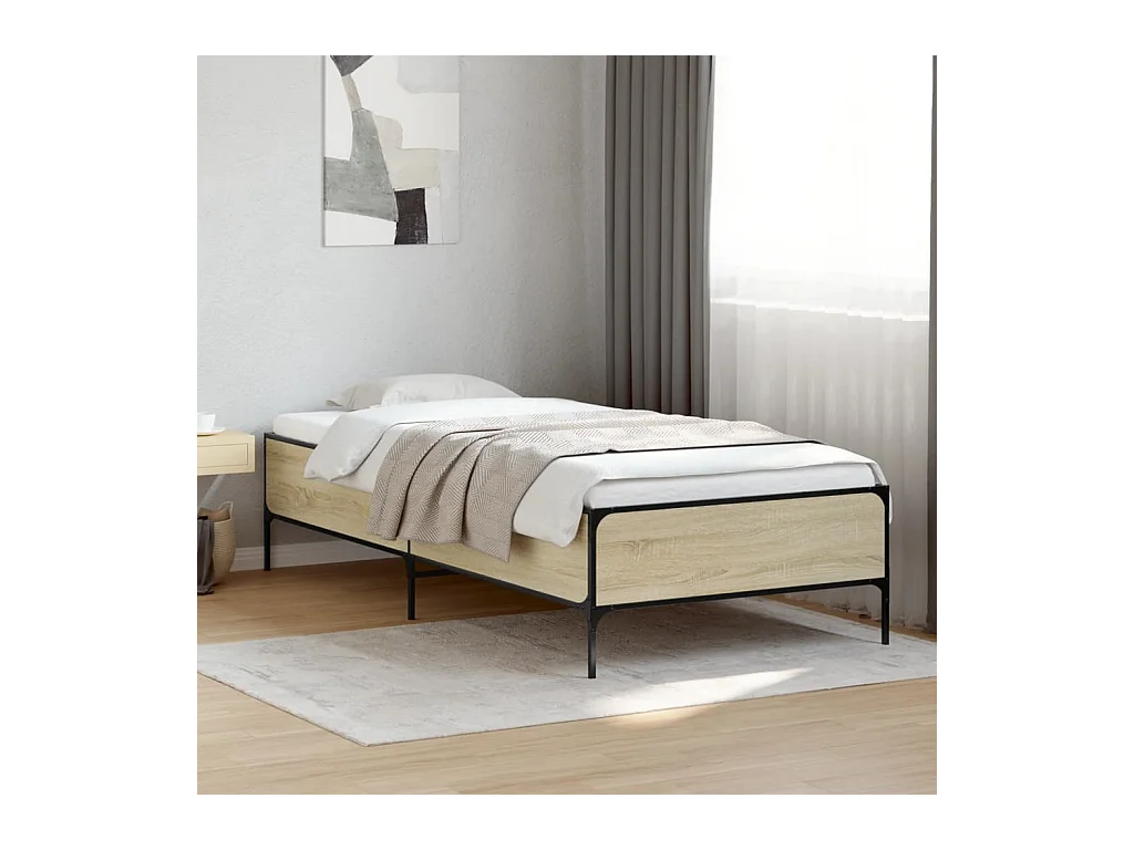 Lit simple | Lit adulte, enfant | Cadre de lit chêne sonoma 100x200 cm