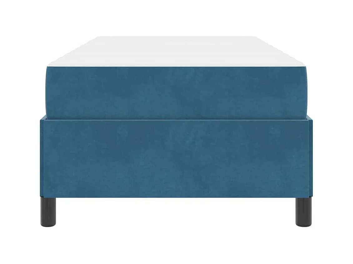 Lit simple | Lit adulte, enfant | Cadre de lit Bleu foncé et blanc 90x190 cm Velours