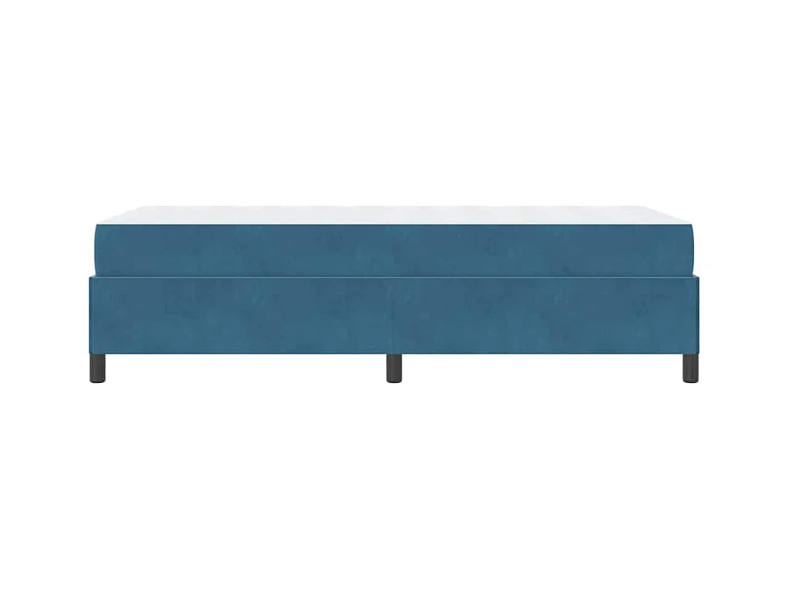 Lit simple | Lit adulte, enfant | Cadre de lit Bleu foncé et blanc 90x190 cm Velours