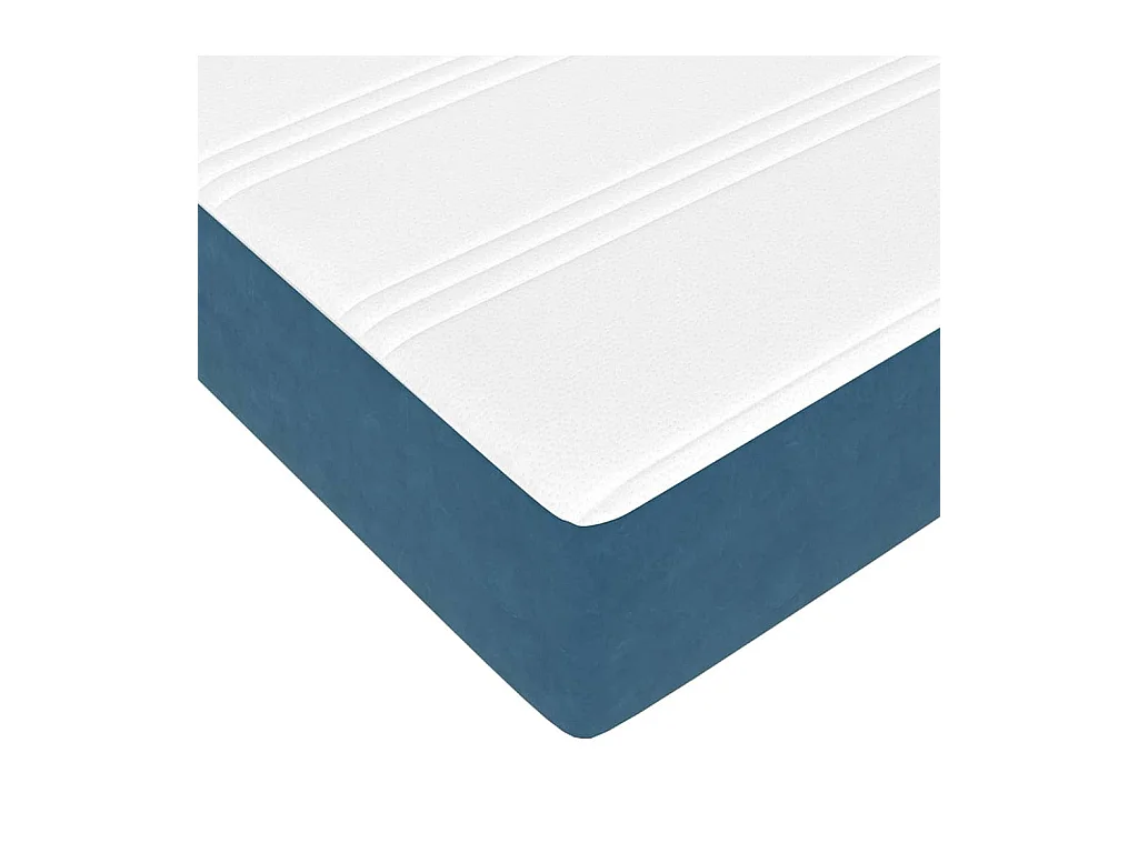 Lit simple | Lit adulte, enfant | Cadre de lit Bleu foncé et blanc 90x190 cm Velours
