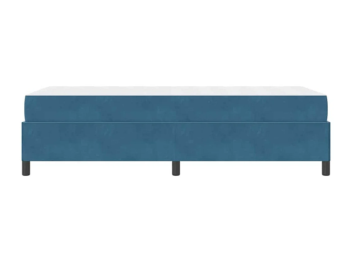 Lit simple | Lit adulte, enfant | Cadre de lit Bleu foncé et blanc 90x190 cm Velours