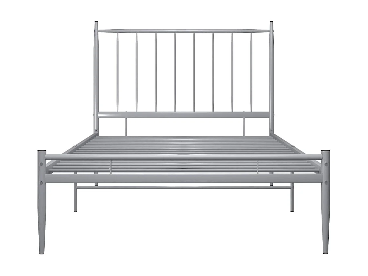 Lit simple | Lit adulte, enfant | Cadre de lit gris métal 100x200 cm