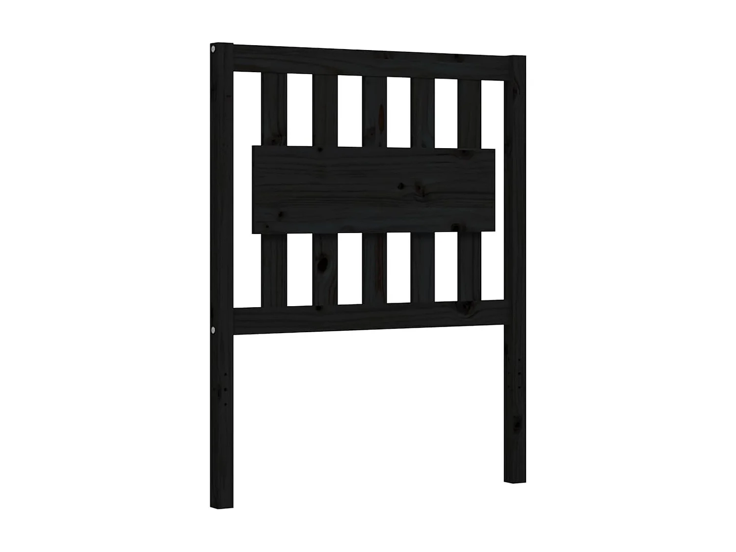 Lit simple | Lit adulte, enfant | Cadre de lit noir bois de pin massif 75x190 cm