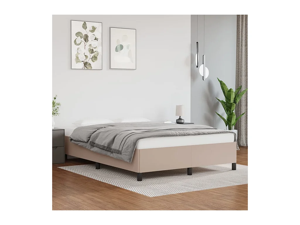 Lit double | Lit adulte | Cadre de lit cappuccino 140x190 cm similicuir